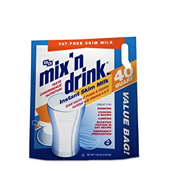 Saco Mix 'n Drink, Instant Non-Fat Dry Milk, (makes 40 quarts), 8-Pound Box