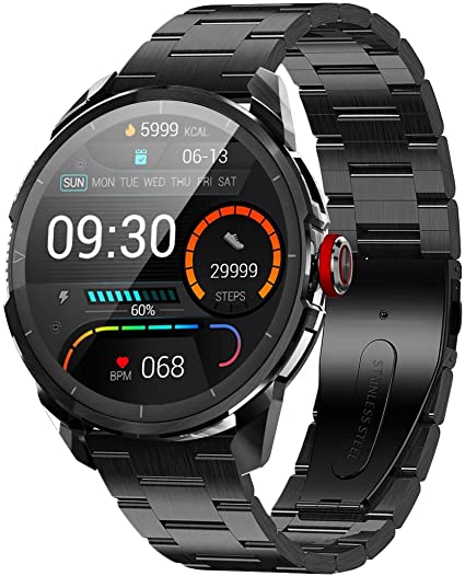 LEMFO Smart Watch for Men,1.3 Full Touch Screen Fitness Tracker with Heart Rate Sleep Monitor,IP68 Fitness Watch with Step Counter Two Puzzle Games Message Reminder, Smartwatch for ios Android Phones