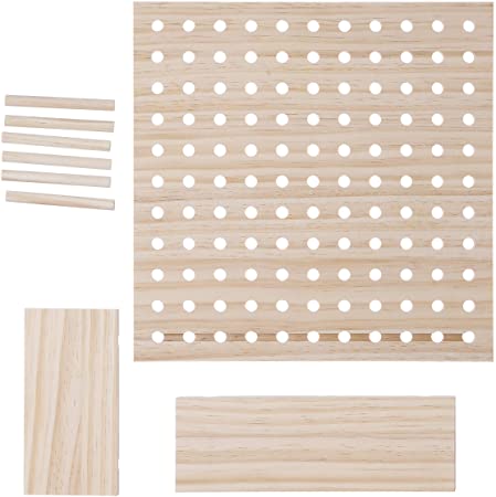 Darice 30053054 System: Wooden Pegboard Kit, 11.5 x 11.5 Inches, 9 Pieces, Unfinished/Natural