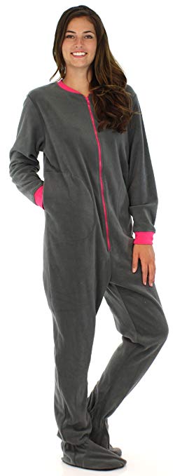 PajamaMania Women's Sleepwear Fleece Footed Onesie Pajamas