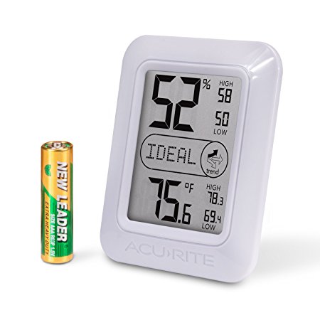 AcuRite 01131M Digital Hygrometer and Thermometer, White