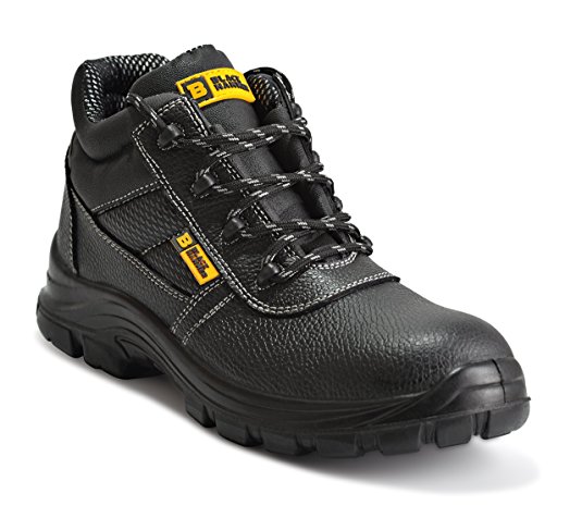 Mens Leather Safety Waterproof Boots S3 Steel Toe Cap Work Shoes Ankle Leather Black Hammer 1007