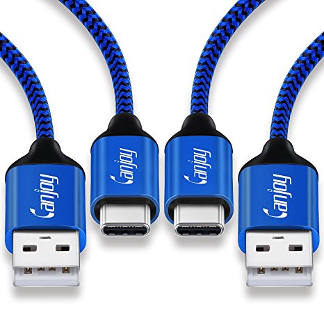 USB Type C Cable, USB C Charger 6ft, Canjoy (2 Pack) Nylon Braided Long Fast Charger USB Type A to C Cord for Samsung Galaxy S8,S8 Plus,Nintendo Switch,Nexus 6P,Moto Z Droid/Z Play