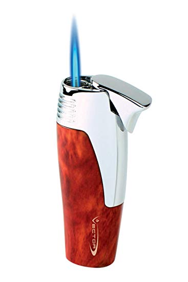 Vector KGM Coup Single Flame Butane Torch Lighter in Mahogany