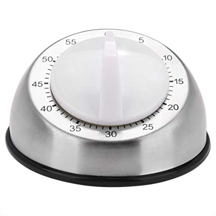 Stainless Steel Rotary Knob Kitchen Timer Mechanical Alarm Cooking Countdown Clock Mechanical Rotating Timer 60 Minutes for Cooking Baking
