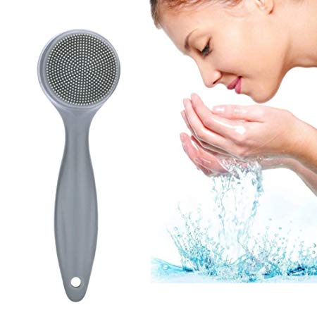 Facial Cleansing Brush Silicone,SUNSENT Manual Facial Cleansing Brushes,Silicone Face Body Beauty Brush for Cleaning Pores Control Oil Remove Blackheads,Exfoliating,Massage