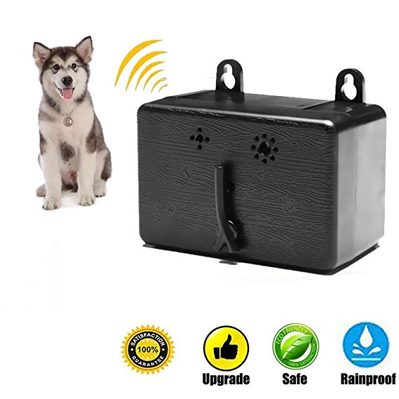 Ultrasonic Outdoor Anti-Bark Controller Sonic Bark Deterrent, No Harm To Dog or other Pets, Plant, Human, Easy Hanging/Mounting On Tree, Wall, Or Fence Post.