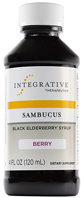 Integrative Therapeutics - Sambucus - Black Elderberry Syrup - Support Immune System & Cold and Flu Relief Supplement - Berry Flavor - 4 fl oz