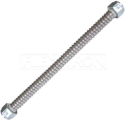 Flextron FTWC-S01-24H 24 Inch Lead Free Corrugated Stainless Steel Tube Connector for Water Heater With 1 Inch FIP & 1 Inch FIP, Durable, Maximized Corrosion Resistance & Performance