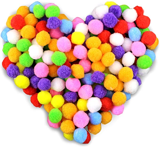 Gifort 250pcs Pompoms,Colorful Pompom, Pom Pom Balls Fluffy Plush Balls for Craft Making,DIY Creative Craft (2-2.5cm)