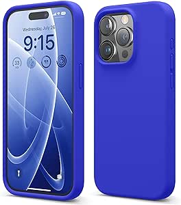 elago Compatible with iPhone 15 Pro Case, Liquid Silicone Case, Full Body Protective Cover, Shockproof, Slim Phone Case, Anti-Scratch Soft Microfiber Lining, 6.1 inch (Cobalt Blue)