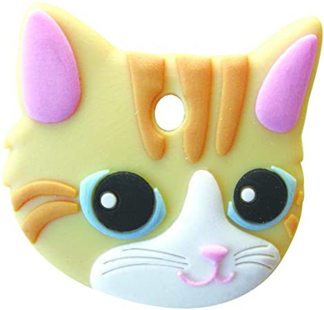 Key Cover / Key Caps / Key Holder / Keycaps - Cute Animal Pet Faces (Yellow Cat)