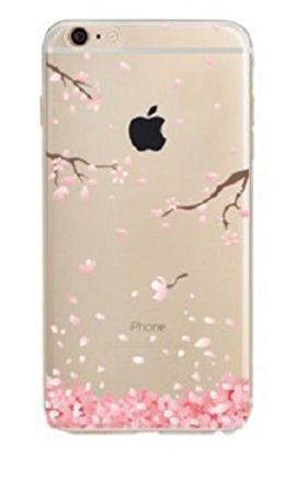 iPhone 6 plus Case(5.5),Sakura drifting down from branches picturesque pale Pink Cherry blossom petals Soft TPU Thin Case for iPhone6s plus and iphone 6 plus( sakula Cherry petals )