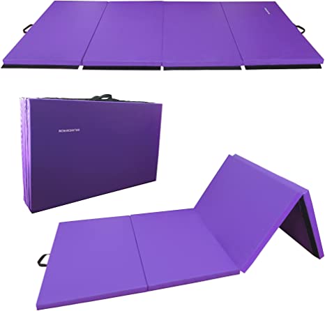 BalanceFrom GoGym All-Purpose 4'x10'x2 Extra Thick High Density Anti-Tear Gymnastics Gym Folding Exercise Aerobics Mats