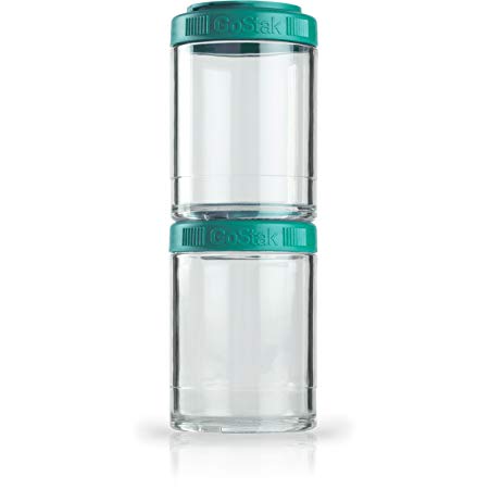 BlenderBottle C02506 GO STAK GoStak Twist n' Lock Storage Jars 150cc 2-Pak Teal