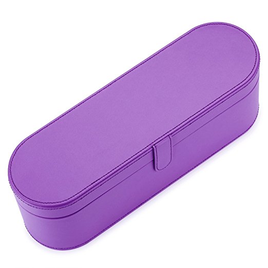 BASSTOP PU Leather Hard Box Organizer Train Case Portable Travel case for Dyson Supersonic Hair Dryer Storage Case (Purple)