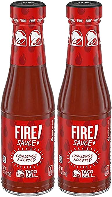 Taco Bell Fire Sauce 7.5Oz Bottles (Pack Of 2)