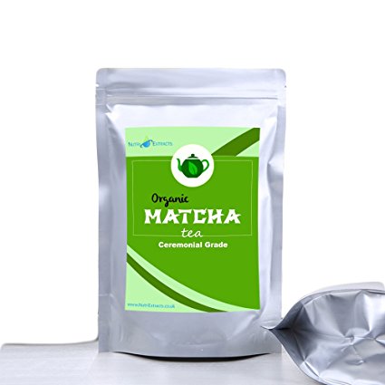 Matcha Green Tea Powder Ceremonial Grade 100g - for smoothies, tea, mixing, baking, antioxidant, weight loss, Cleansing, by NutriExtracts