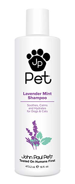 John Paul Pet Lavender Mint Shampoo for Dogs and Cats, Soothes Calms and Hydrates, 16-Ounce