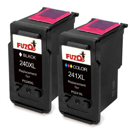 FUZOO Remanufactured for Canon PG-240XL CL-241XL Ink Cartridge High Yield ( 1 Black   1 Tri-Color ) with Ink Level Display Indicator Worked for CANON PIXMA MG2120 MG2220 MG3120 MG3220