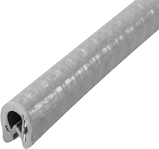 uxcell Edge Trim U Seal Grey PVC U Channel Edge Protector Fits 1/64'' - 1/16'' Edge 10 Feet Length