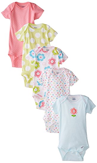 Gerber Baby Girls' 5 Pack Variety Bodysuits