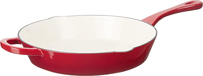 Crock Pot Artisan Cast Iron Skillet, 12 Inch, Scarlet Red