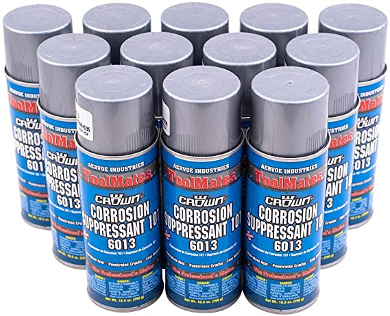 Case 12 Cans Corrosion Suppressant Cosmoline Wax Metal Spray Weather Protect Rust Prevention for Automotive Machinery Fire Arms Boats Garage Home