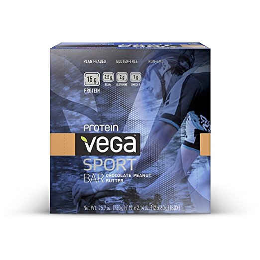 Vega Sport Protein Bar, Chocolate Peanut Butter, 12 Count