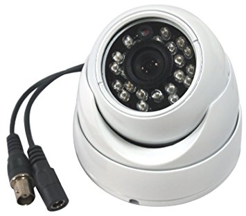 soled IR 1000TVL CCTV Security Camera 1/3" Sony CCD 23 Infrared LEDs Wide View Angle Lens Home Security Camera Dome Surveillance Camera (with US Plug Installation Package)