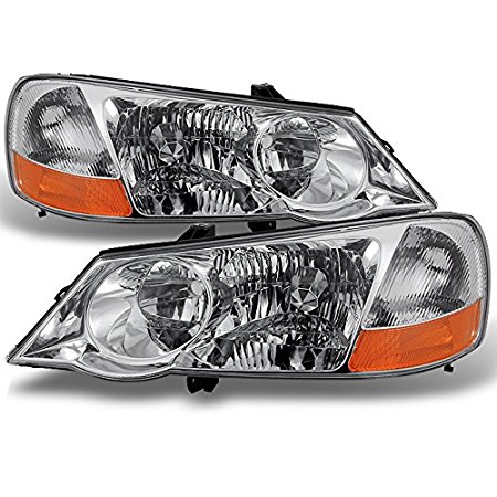 Acura TL UA5 Chrome Clear HID-D2R Xenon Type Headlights Front Lamps Repalcement Left   Right Pair