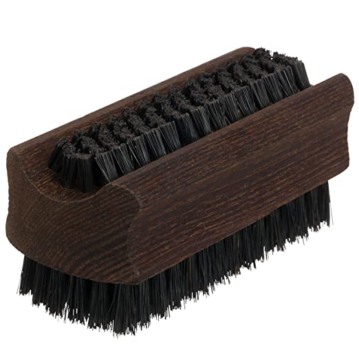 Redecker Natural Pig Bristle Nail Brush with Oiled Thermowood Handle, 3-3/4-Inches, Black