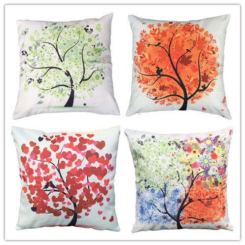 Do4U Square Cotton Linen Throw Cushion Pillow Cover Case 18 x18 inches (Animal) (Maple)