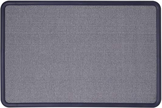 Quartet Bulletin Board, Fabric, 3 x 2 Feet, Office Bulletin Boards, Contour Navy Blue Plastic Frame (7693BE)