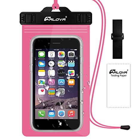 Waterproof Phone Bag - IP68 Double Insurance Cell Phone Bag Pouch - Snow Proof - Dustproof - for iPhone 6S 7 7Plus - Any Smartphone up to 6.0" - ALOVA(Pink)
