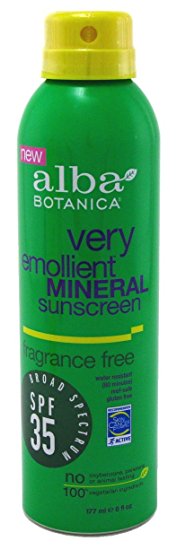 Alba Botanica Spf#35 Sunscreen Mineral 6 Ounce Spray Frag-Free (177ml) (2 Pack)