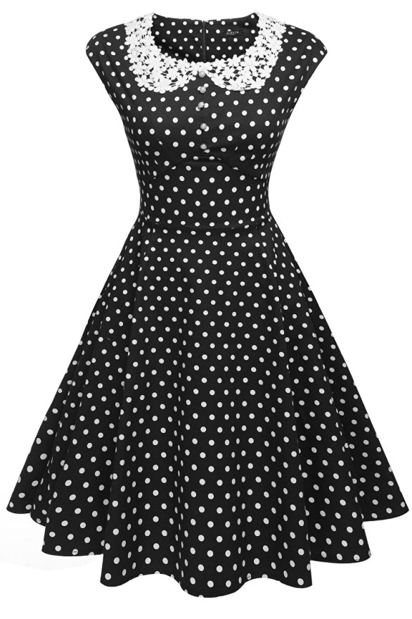 ACEVOG Women's Classy Vintage Audrey Hepburn Style 1940's Rockabilly Evening Dress