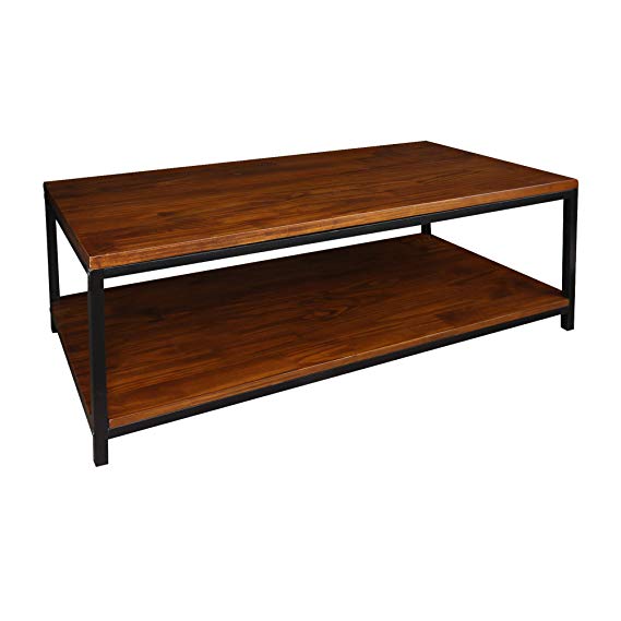 Casual Home Metro Coffee Table with Black Frame, Mocha