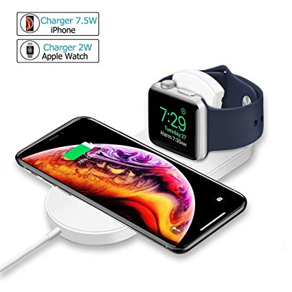 Wireless Charger for Apple Watch, ATETION Magnetic Wireless Charger 2 in 1 Charging Pad Stand Compatible for with for iPhone Xs/XS MAX/XR/X/ 8/ Plus/iWatch Series 4/3/2/1 38mm 42mm