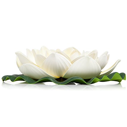 BEST FLOATING FLOWERS SET of 6 for Weddings - Pools - Holidays - Aquarium - Wedding Decorations - Hot Tubs - Large White - 8 1/2 Inch Each