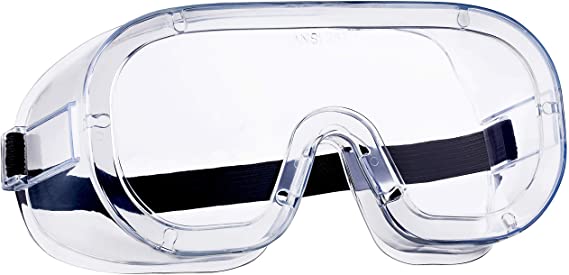 NoCry Protective Safety Goggles with Clear, Scratch Resistant Lenses, Anti-Fog Coating and Universal Fit, ANSI Z87.1 Approved, Non-Vented