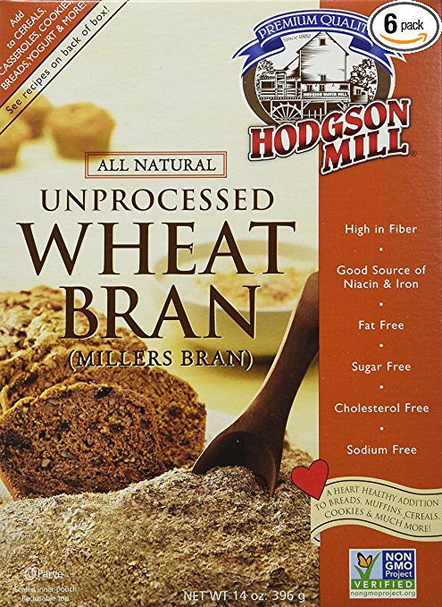 Hodgson Mill Wheat Bran Unprocessed, 14-Ounce (Pack of 6)