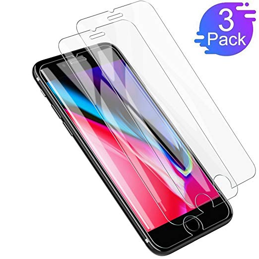 [3Pack] iPhone 8 Plus Screen Protector,OLINKIT [9H Hardness] [Anti-Scratches] [Anti-Fingerprint] Tempered Glass Screen Protector Compatible iPhone 8 Plus