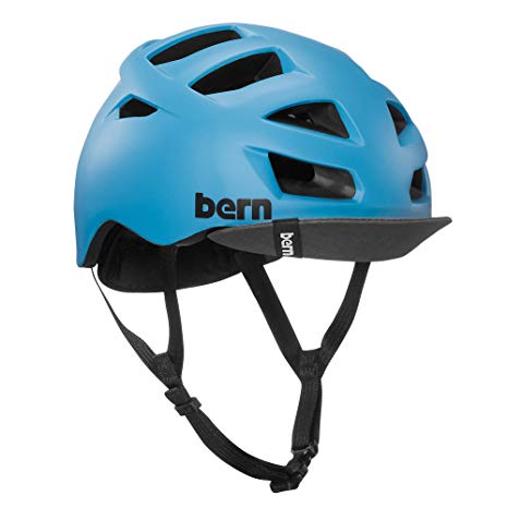 BERN - Allston Helmet, Matte Cyan Blue w/ Flip Visor, Large