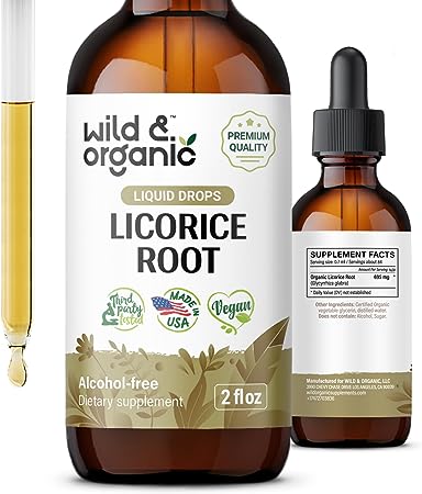 Licorice Root Liquid Extract - Organic Licorice Root Supplement for Respiratory Health & Digestion Support - Glycyrrhiza Glabra Tincture - Vegan, Alcohol Free Drops - 2 fl oz