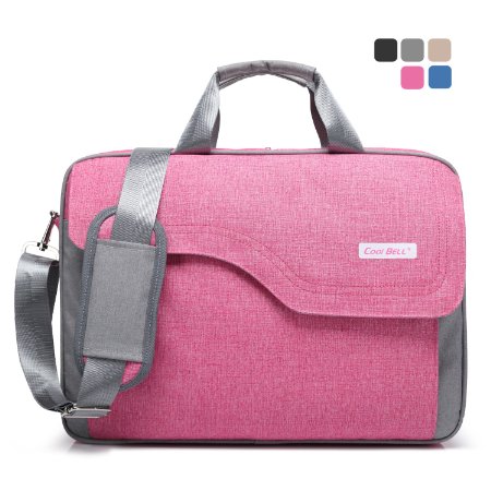 CoolBellTM156 Inch Nylon Laptop Bag Shoulder Bag With Strap Multicompartment Messenger Hand Bag Tablet Briefcase For iPad ProlaptopMacbookUltrabookMenWomenCollegePink