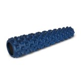 Rumble Roller Full Size Original Blue - Textured Muscle Foam Roller Manipulates Soft Tissue Like A Massage Therapist - 31 Inches