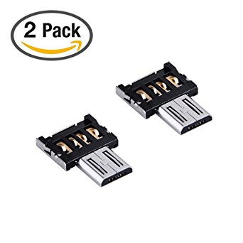Joyshare Micro USB OTG to USB Adapter - Micro USB Male OTG to USB Female Adapter - Mini OTG - Pack of 2