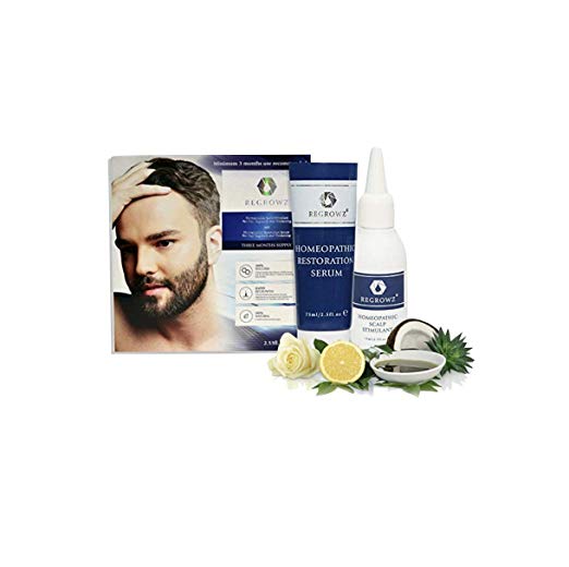 Regrowz Natural Hair Regrowth Scalp and Serum Set for Men | Natural Ingredient   Clinically Proven | 3 Month
