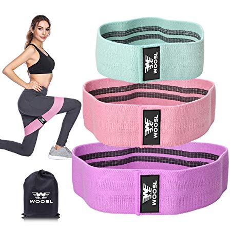 WOOSL Resistance Bands for Legs and Butt, Exercise Bands Resistance Band Hip Bands Wide Booty Bands Workout Bands Sports Fitness Bands Stretch Resistance Loops Band Anti Slip Elastic (2019 Upgrade)